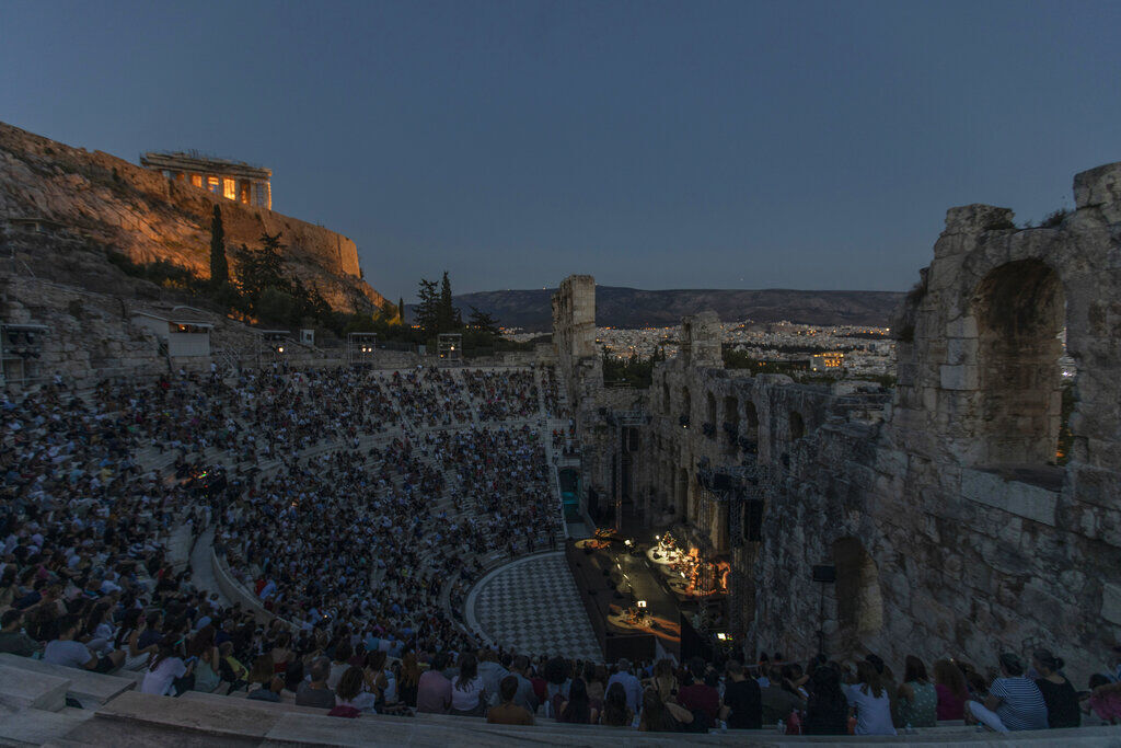 APTOPIX Greece Ancient Theater Reopens
